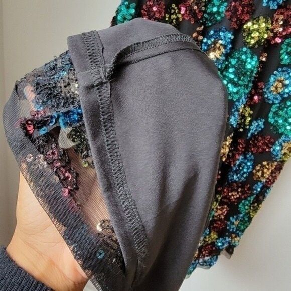 NWT Anthropologie Eva Franco Multicolor Sequined Holiday Party Midi Dress - Picture 15 of 16